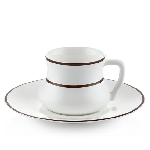 Alala Türk Kahve Fincanı 2'li Set Kahverengi