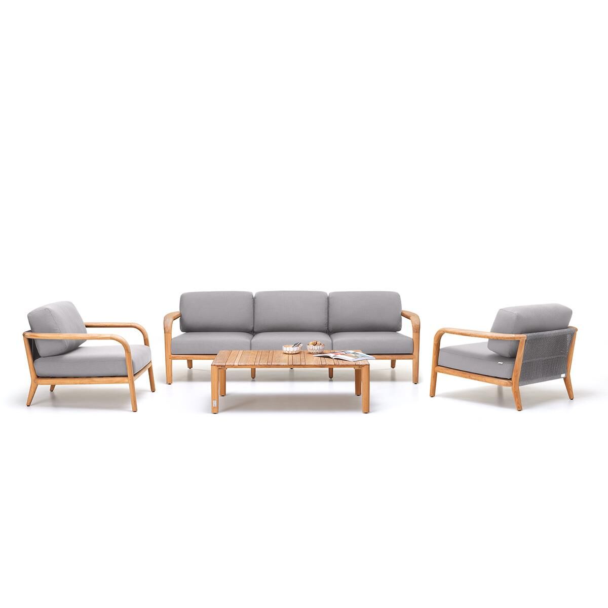 Wo Nomad Gri Oturma Grubu Teak Set/Praıa 090 Gri