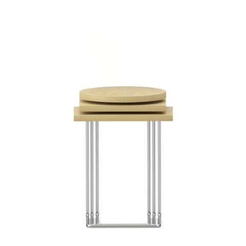 Bremen Zigon Sehpa 3'lü Set Anigre Laminat Kromaj Ayak