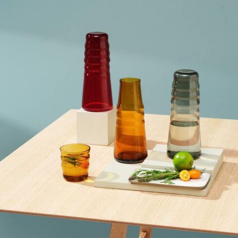 ZUMA Başucu Sürahi Bardaklı / El Yapımı, Smoke