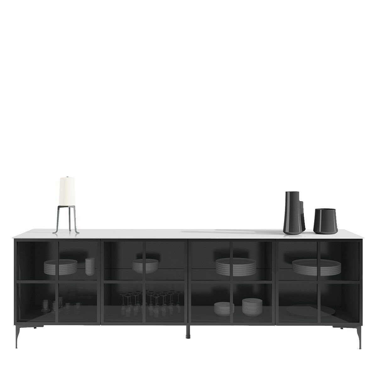 Babil Cam Büfe S2 Sbb4c Beyaz Cam