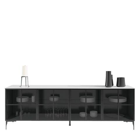 Babil Cam Büfe S2 Sbb4c Beyaz Cam