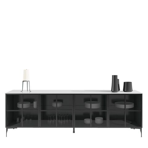 Babil Cam Büfe S2 Sbb4c Beyaz Cam