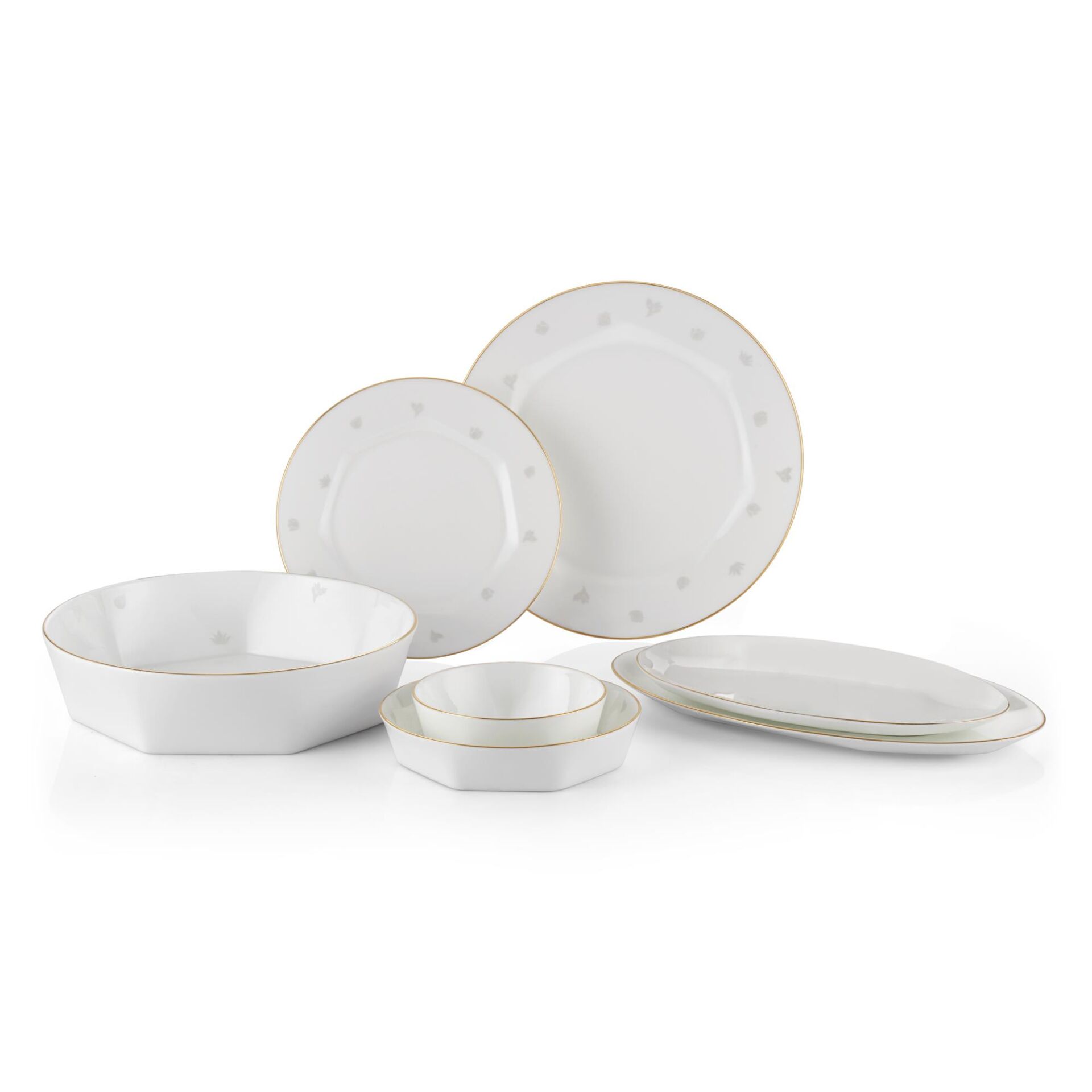 Mislina 6 Kişilik Yemek Takımı 28 Parça Lotus Altın