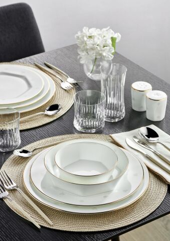 Mislina 6 Kişilik Yemek Takımı 28 Parça Lotus Altın
