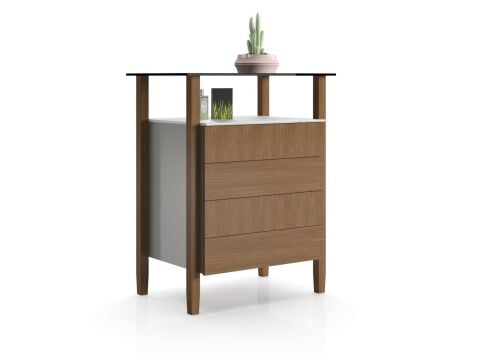 Saba Ahşap Şifonyer S0 Bss4D Carrera White-Smoked Meşe