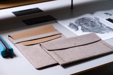 Deri Keçe Tablet Kılıfı Bej