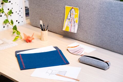 Deri Keçe Tablet Kılıfı Lacivert