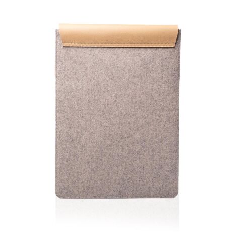 Deri Keçe Bilgisayar Çantası Bej