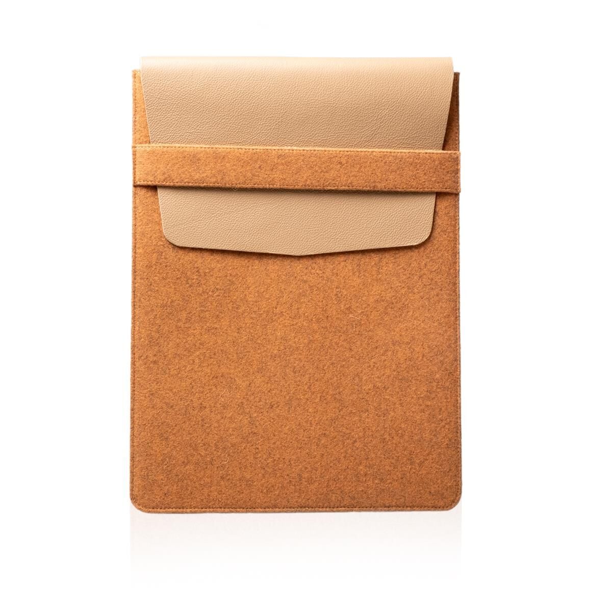 Deri Keçe Bilgisayar Çantası Hardal