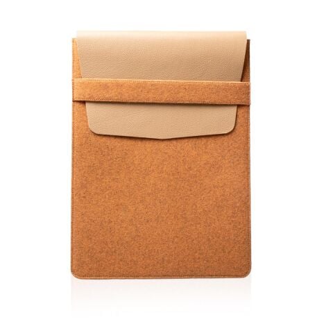 Deri Keçe Bilgisayar Çantası Hardal