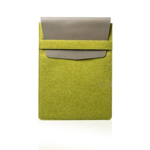 Deri Keçe Bilgisayar Çantası Yeşil