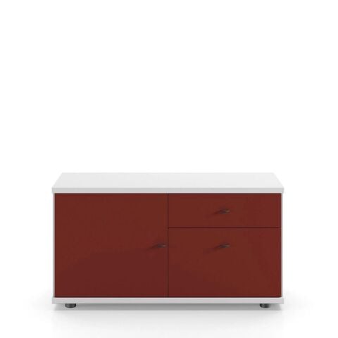 Sodade Komodin / TV / Kitaplık M1DC 100X40 H53 cm Beyaz - Kırmızı