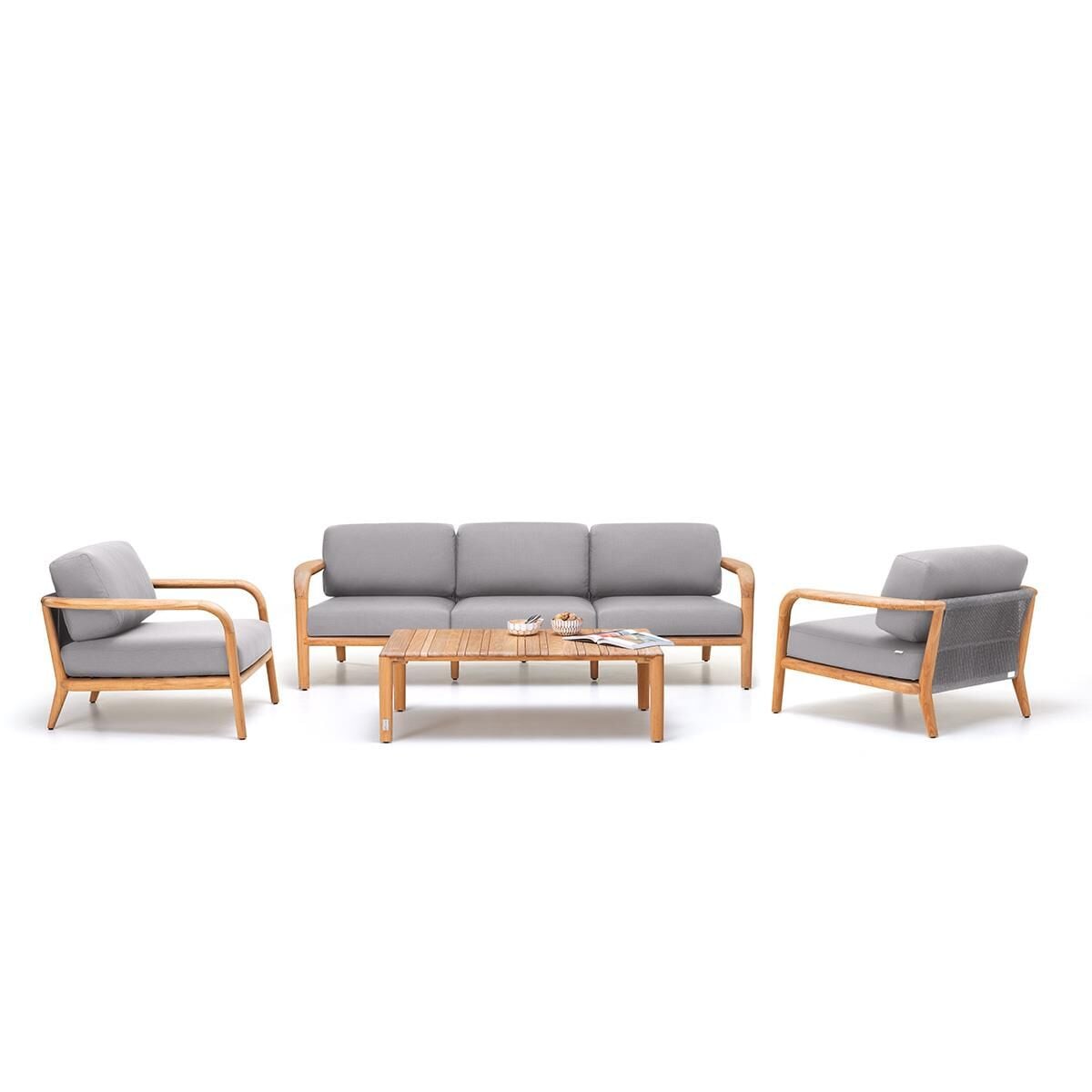 Wo Nomad Gri Oturma Grubu Teak Set/Praıa 090 Gri