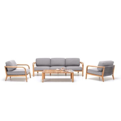Wo Nomad Gri Oturma Grubu Teak Set/Praıa 090 Gri
