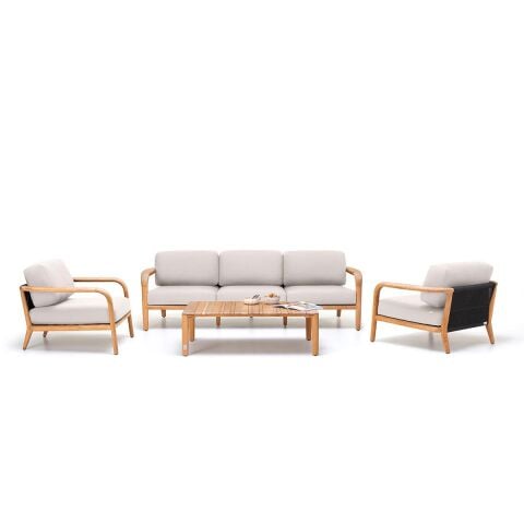 Wo Nomad Bej Oturma Grubu Teak Set/Praıa 090 Bej