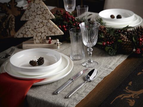 Sufi 12 Kişilik Yemek Takımı 55 Parça Sade