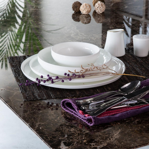 Sufi 12 Kişilik Yemek Takımı 55 Parça Sade