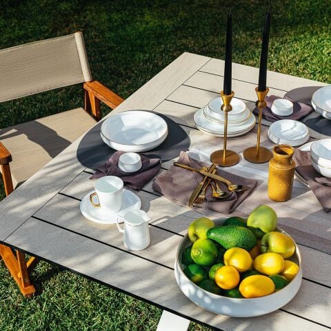 Sufi 12 Kişilik Yemek Takımı 55 Parça Altın