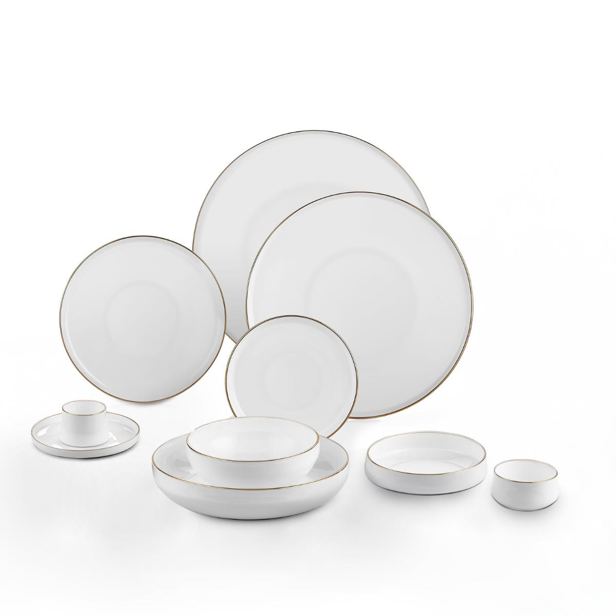 Sufi 12 Kişilik Yemek Takımı 55 Parça Altın