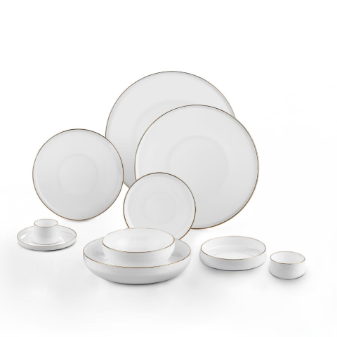 Sufi 12 Kişilik Yemek Takımı 55 Parça Altın