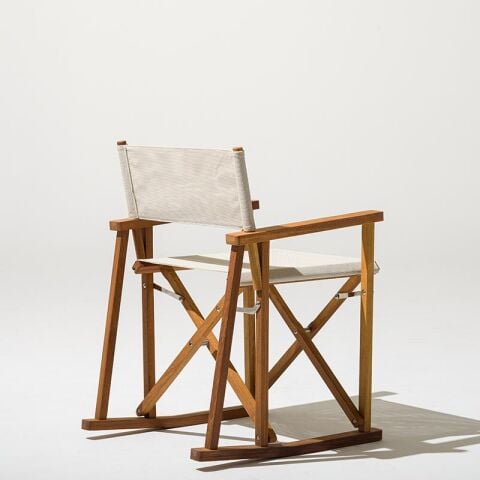 Gazebo Bahçe Sallanan İroko Sandalye Bej Kumaş