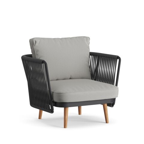 Kameliye Bahçe Antrasit Oturma Grubu Gri Akrilik Minderli