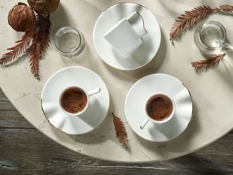 Kaffa Türk Kahve Fincanı Seti 6'lı Altın