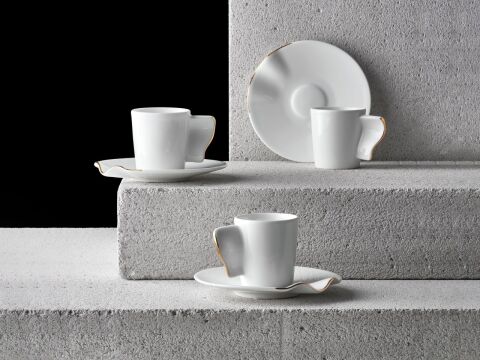 Kaffa Türk Kahve Fincanı Seti 6'lı Altın