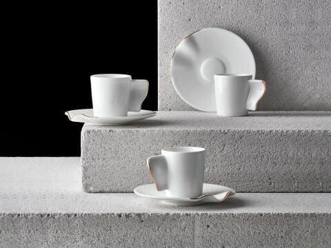 Kaffa Türk Kahve Fincanı Seti 6'lı Altın