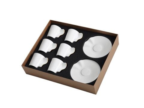 Kaffa Türk Kahve Fincanı Seti 6'lı Altın