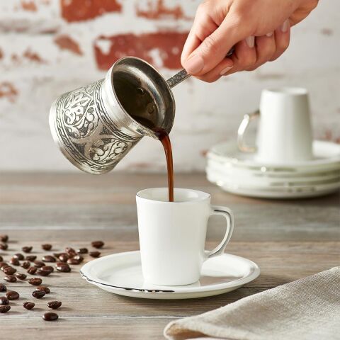 Eser-i İstanbul Türk Kahve Fincanı Seti 2’li Platin HK