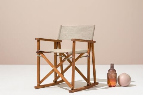 Gazebo Bahçe Sallanan İroko Sandalye Taupe Kumaş