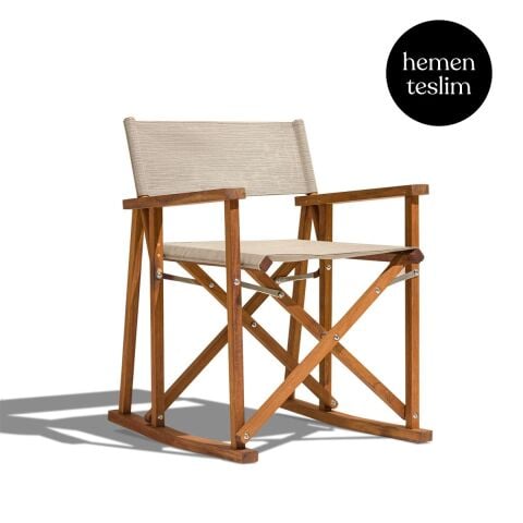 Gazebo Bahçe Sallanan İroko Sandalye Taupe Kumaş