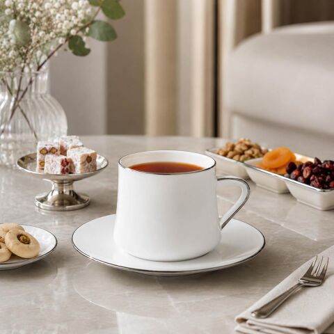 Sufi Çay/Kahve Fincanı Seti 2'li Platin HK