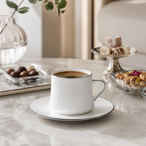 Sufi Çay/Kahve Fincanı Seti 2'li Platin HK