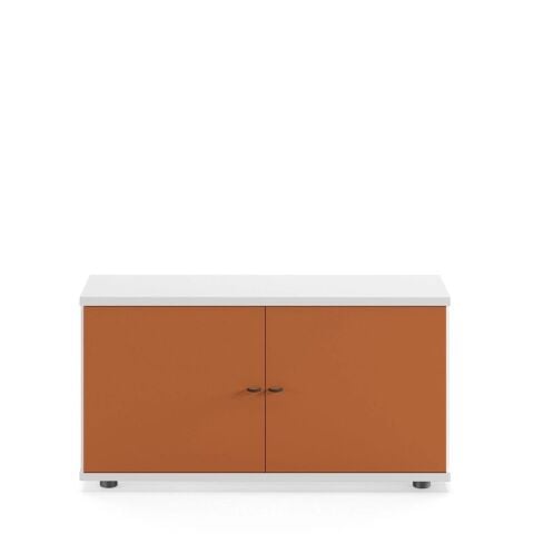 Sodade Komodin / TV / Kitaplık M1DK 100X40 H53 cm Beyaz-Turuncu