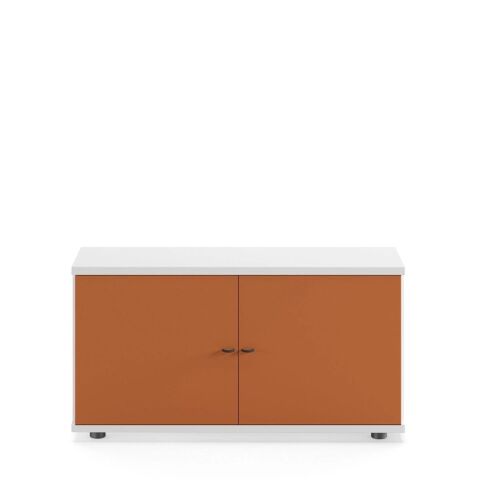 Sodade Komodin / TV / Kitaplık M1DK 100X40 H53 cm Beyaz-Turuncu