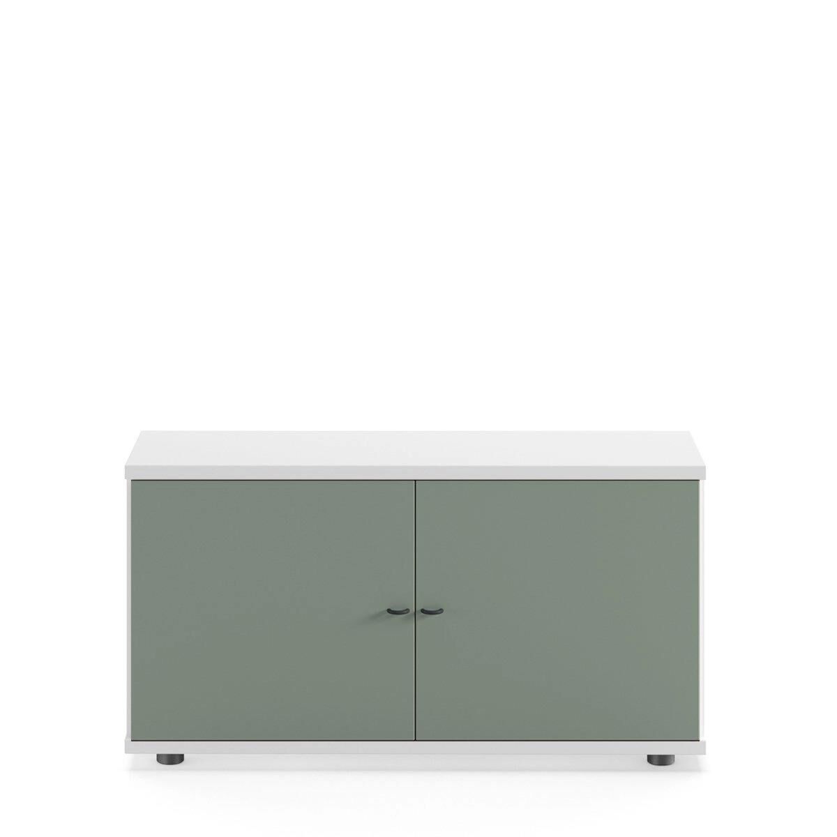 Sodade Komodin / TV / Kitaplık M1DK 100X40 H53 cm Beyaz-Yeşil