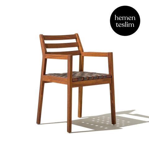 Abba Kolçaklı Kahverengi Sandalye