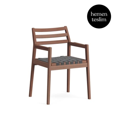 Abba Kolçaklı Gri Sandalye