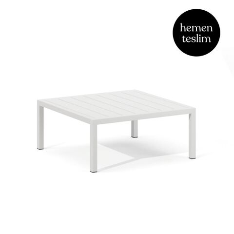 Alba Bahçe Beyaz Sehpa 90X90
