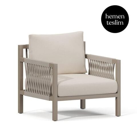 Alba Bahçe Taupe Koltuk Bej Minderli
