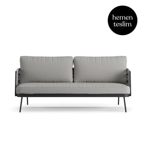 Lily Bahçe Antrasit Kanepe Gri Akrilik Minderli