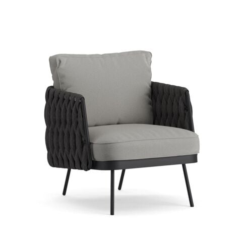 Louise Bahçe Antrasit Koltuk Gri Akrilik Minderli