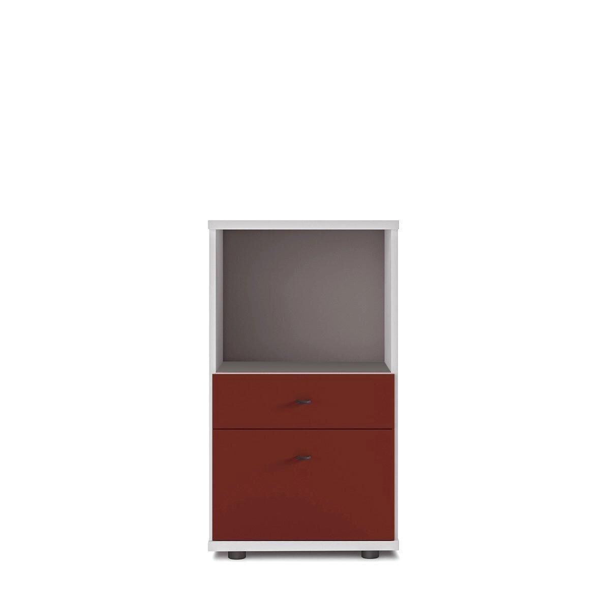 Sodade Kitaplık M3CH2 51X40 H91,5 cm Beyaz-Kırmızı