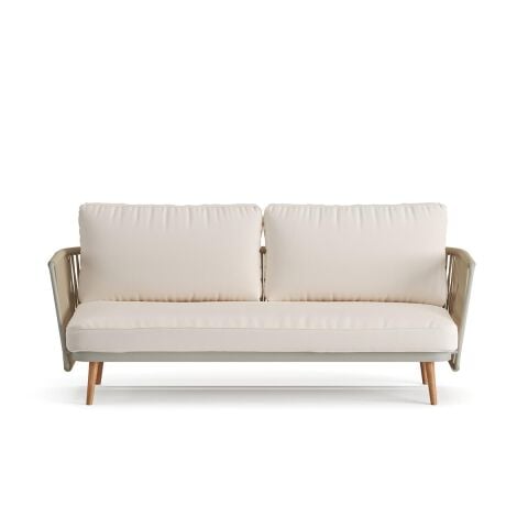 Kameliye Bahçe Gri Kanepe Krem Akrilik Minderli