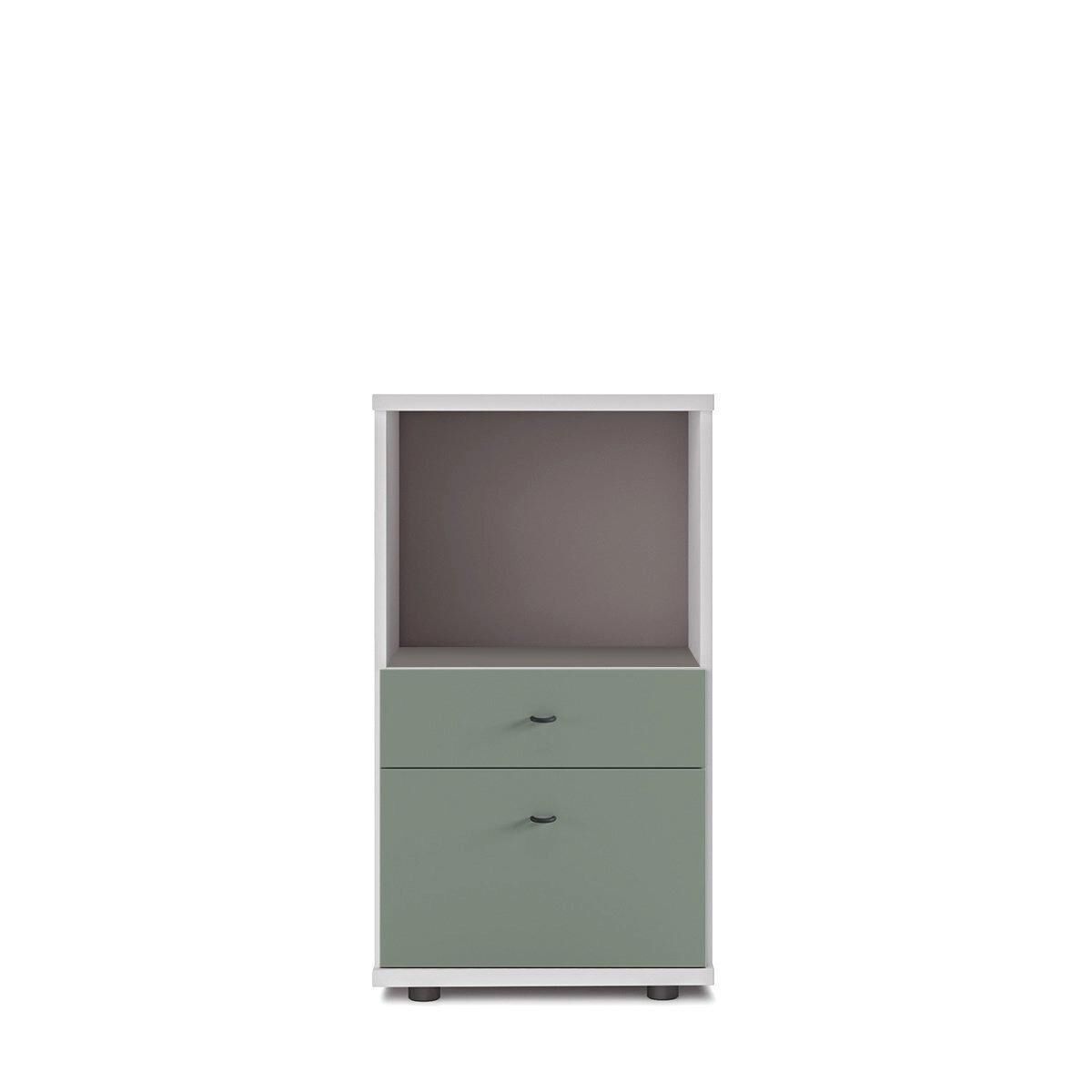 Sodade Kitaplık M3CH2 51X40 H91,5 cm Beyaz-Yeşil