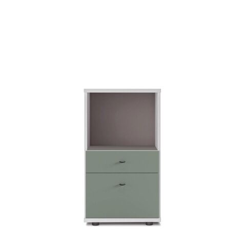 Sodade Kitaplık M3CH2 51X40 H91,5 cm Beyaz-Yeşil