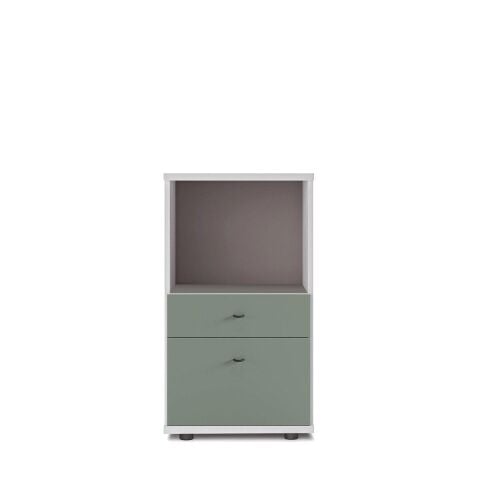 Sodade Kitaplık M3CH2 51X40 H91,5 cm Beyaz-Yeşil